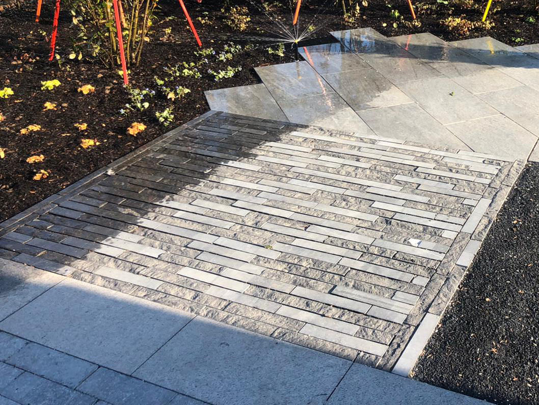 Bautechnik und Material auf der Landesgartenschau 2020 Kampf-Lintfort. Projektgarten im Zechenpark, ZP 17. Realisiert durch die Krefelder Garten- und Landschaftsbaubetriebe Kreuz Garten- und Landschaftsbau, LHG Gärten und Stanka Landschaftsarchitektur